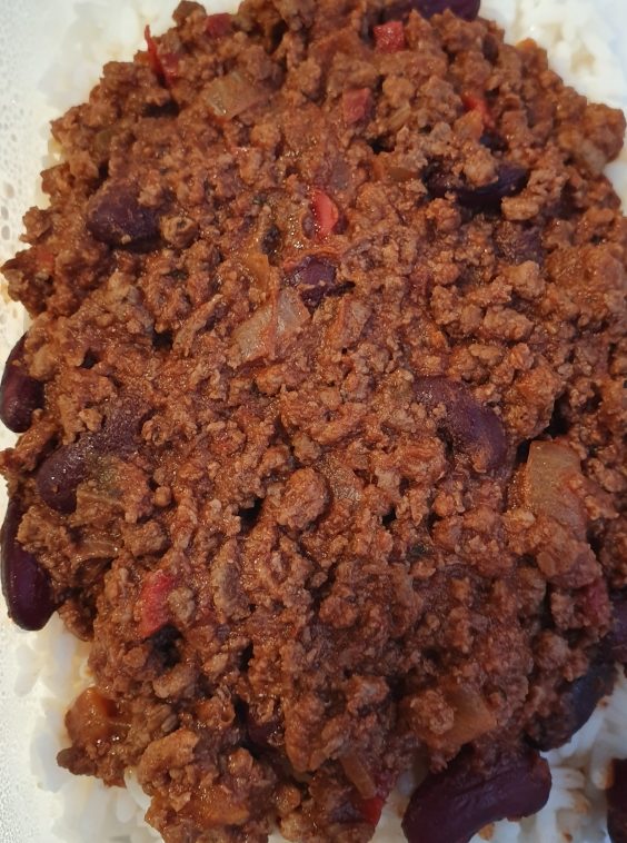 Chili con carne et riz blanc Boucherie Haute Berthault